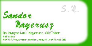 sandor mayerusz business card